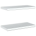 Estantes de pared 2 uds acero inoxidable plateado 50x23,5x3 cm