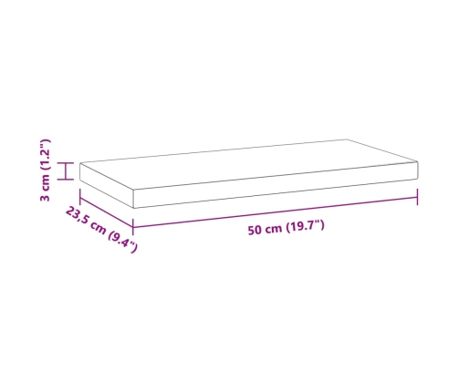 Estantes de pared 2 uds acero inoxidable plateado 50x23,5x3 cm