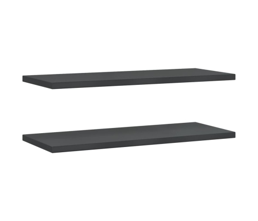 Estantes de pared 2 uds acero inoxidable negro 100x40x3 cm