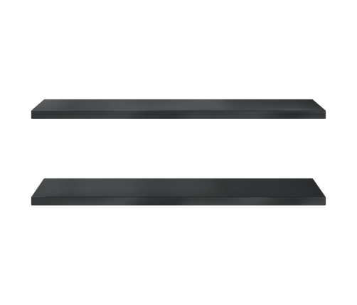 Estantes de pared 2 uds acero inoxidable negro 100x40x3 cm