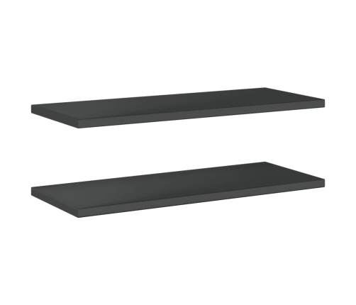 Estantes de pared 2 uds acero inoxidable negro 100x40x3 cm