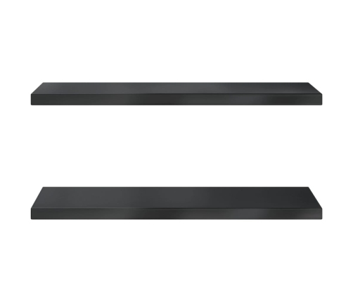 Estantes de pared 2 uds acero inoxidable negro 100x30x3 cm