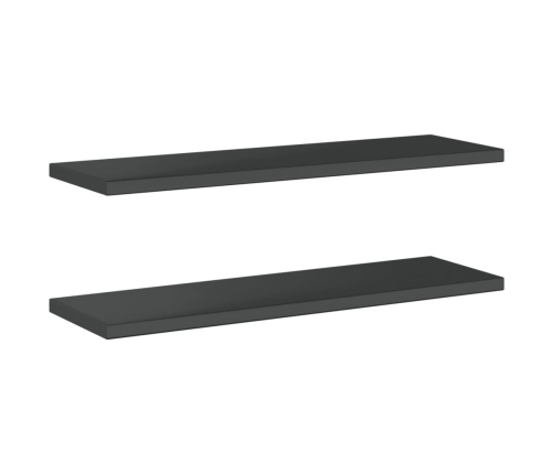 Estantes de pared 2 uds acero inoxidable negro 100x30x3 cm