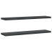 Estantes de pared 2 uds acero inoxidable negro 100x23,5x3 cm