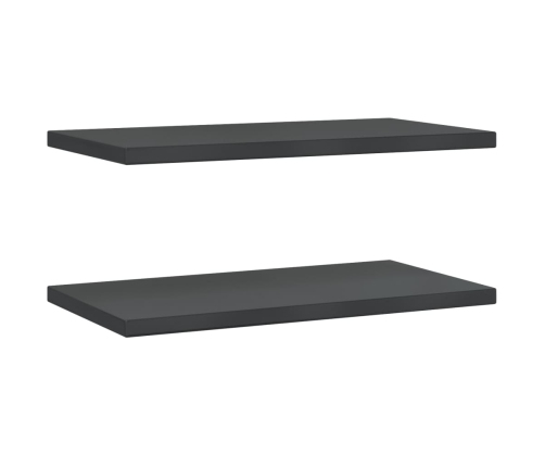 vidaXL Estantes de pared 2 uds acero inoxidable negro 75x40x3 cm