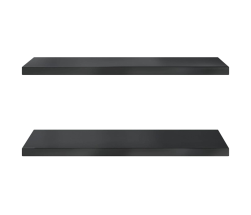 Estantes de pared 2 uds acero inoxidable negro 75x40x3 cm