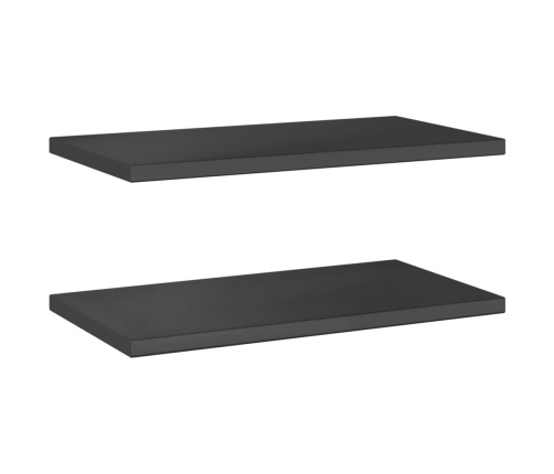 Estantes de pared 2 uds acero inoxidable negro 75x40x3 cm