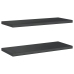 Estantes de pared 2 uds acero inoxidable negro 75x30x3 cm