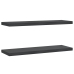 Estantes de pared 2 uds acero inoxidable negro 75x23,5x3 cm