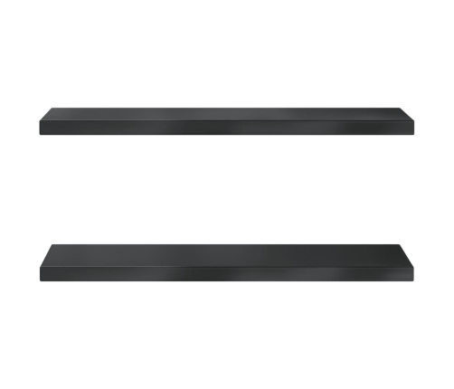 Estantes de pared 2 uds acero inoxidable negro 75x23,5x3 cm