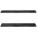 Estantes de pared 2 uds acero inoxidable negro 75x23,5x3 cm