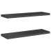 Estantes de pared 2 uds acero inoxidable negro 75x23,5x3 cm