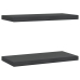 Estantes de pared 2 uds acero inoxidable negro 50x23,5x3 cm