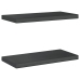 Estantes de pared 2 uds acero inoxidable negro 50x23,5x3 cm