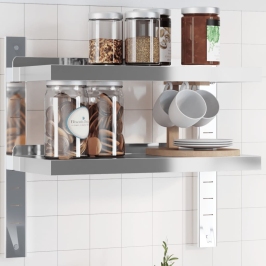 Estante de pared acero inoxidable plateado 50x23,5x48 cm
