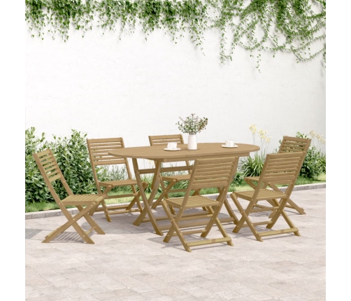 vidaXL Sillas de jardín plegables 6 uds madera acacia 48,5x61,5x87 cm