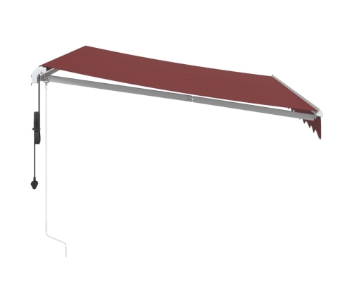 Toldo retráctil automático con luces LED burdeos 300x250 cm