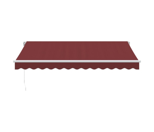 Toldo retráctil manual con luces LED burdeos 350x250 cm