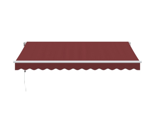 Toldo retráctil automático con luces LED burdeos 350x250 cm