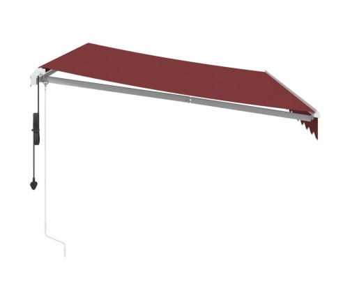 Toldo retráctil automático con luces LED burdeos 350x250 cm