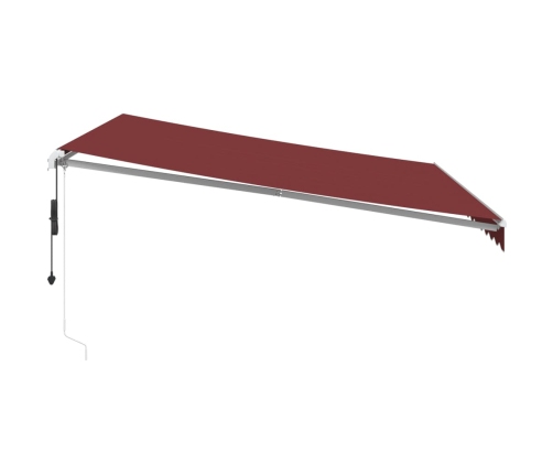 Toldo retráctil automático con luces LED burdeos 400x300 cm