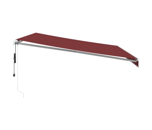 Toldo retráctil automático con luces LED burdeos 450x300 cm