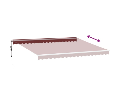Toldo retráctil automático burdeos 450x350 cm