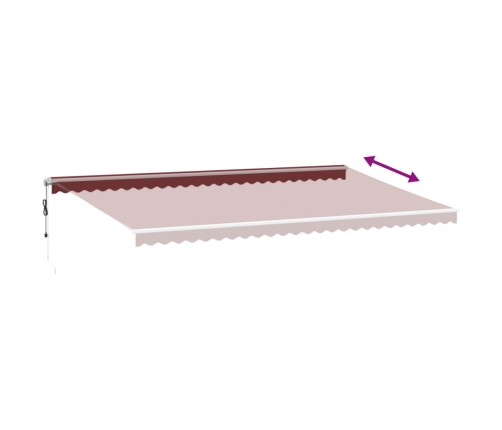 Toldo retráctil automático burdeos 600x350 cm