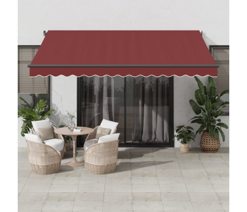 Toldo retráctil automático color burdeos 400x350 cm