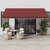 Toldo retráctil automático burdeos 450x350 cm