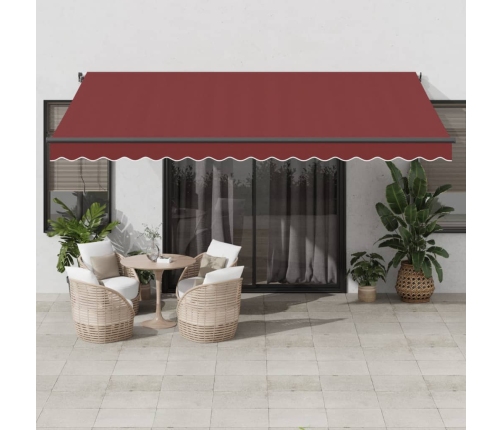 Toldo retráctil automático burdeos 450x350 cm