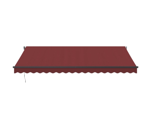 Toldo retráctil automático con LEDs burdeos 450x350 cm