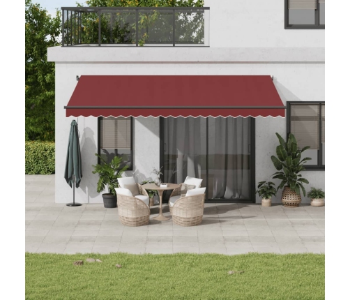 Toldo retráctil automático burdeos 500x350 cm