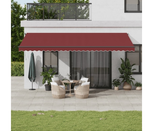 Toldo retráctil automático burdeos 600x350 cm