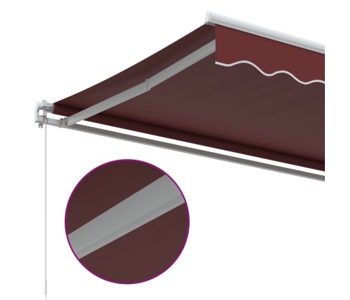 Toldo retráctil manual burdeos 500x300 cm