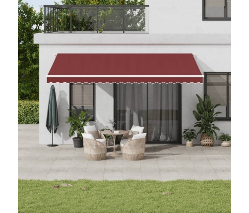 Toldo retráctil manual burdeos 500x300 cm