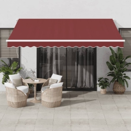 Toldo retráctil automático burdeos 400x300 cm