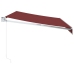 Toldo retráctil manual color burdeos 350x250 cm