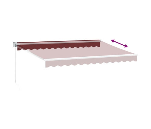 Toldo retráctil manual color burdeos 350x250 cm