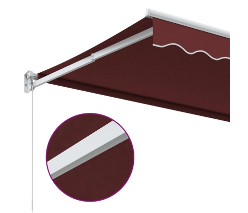 Toldo retráctil manual burdeos 500x300 cm