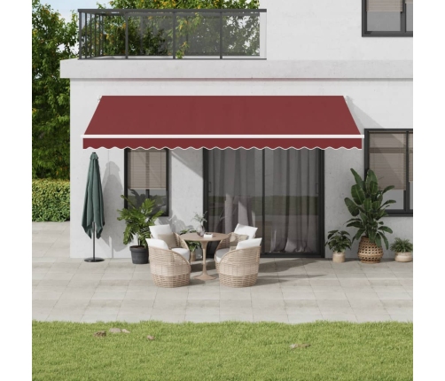 Toldo retráctil manual burdeos 500x300 cm