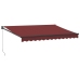 Toldo retráctil manual color burdeos 350x250 cm