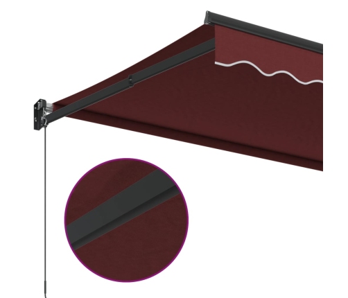 Toldo retráctil manual color burdeos 350x250 cm