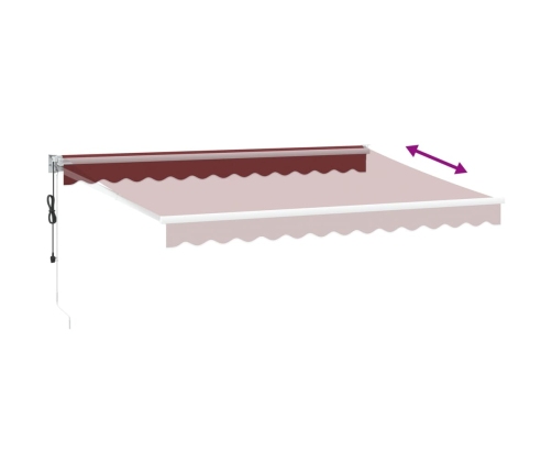 Toldo retráctil automático burdeos 350x250 cm
