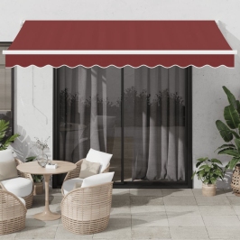 Toldo retráctil automático burdeos 350x250 cm