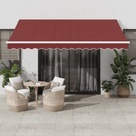 Toldo retráctil automático burdeos 400x300 cm