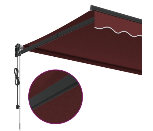 Toldo retráctil automático burdeos 500x300 cm