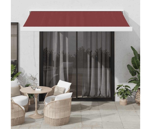 Toldo retráctil automático burdeos 300x250 cm