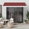 Toldo retráctil automático burdeos 350x250 cm