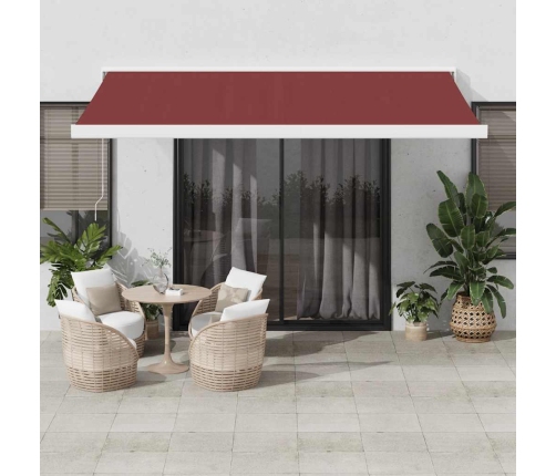 Toldo retráctil automático burdeos 400x300 cm